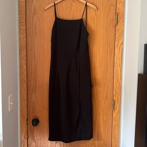 Lulus Never Look Back Black Backless Bodycon Midi Dress